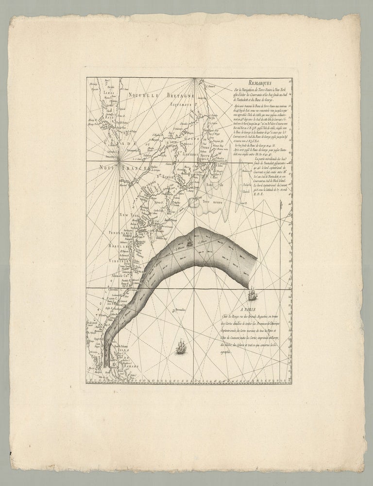 Item #10056 Remarques Sur la Navigation de Terre-Neuve a New-York afin d’euiter les Courrants et les bas-fonds au Sud de Nantuckett et du Banc de George. Benjamin Franklin, after Timothy Folger.