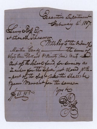 Item #10126 [Pay voucher for Cherokee teacher Martha Candy, signed by Principal Chief John...