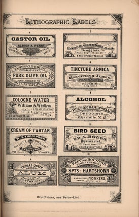 Heston’s Lithographic Specimens of Druggists’ Printing From the U. S. Label Printing Establishment David Heston, Proprietor.