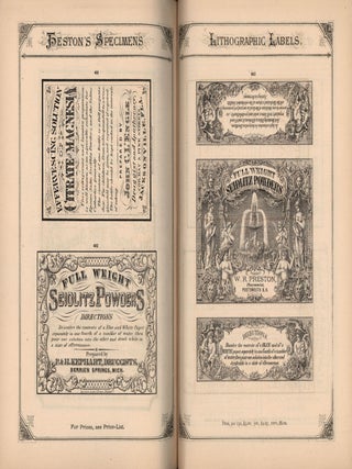 Heston’s Lithographic Specimens of Druggists’ Printing From the U. S. Label Printing Establishment David Heston, Proprietor.