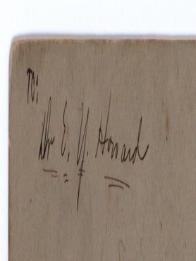 [A boudoir card photograph of Frederick Douglass, apparently enlarged from a cabinet card, with connections to a family close to Douglass.]