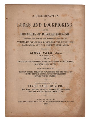 Item #10228 A Dissertation on Locks and Lockpicking, and the Principles of Burglar Proofing&hellip;