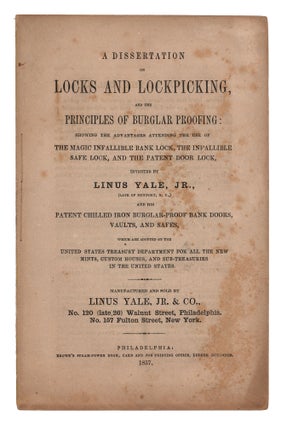 Item #10228 A Dissertation on Locks and Lockpicking, and the Principles of Burglar Proofing…
