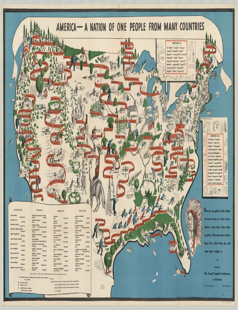 Item #10238 America&mdash;A Nation of One People From Many Countries. Emma Bourne.