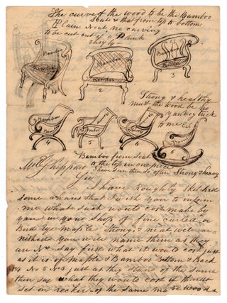 Item #10285 [Autograph letter, signed, from a wealthy Southern plantation owner to cabinetmakers...