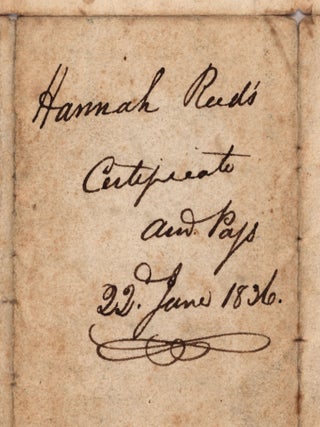 [Manuscript certificate of status as a free woman for Hannah Reed.]