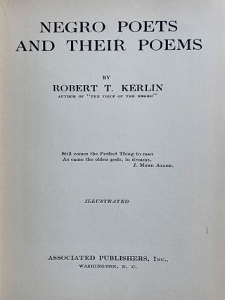 Negro Poets and Their Poems.