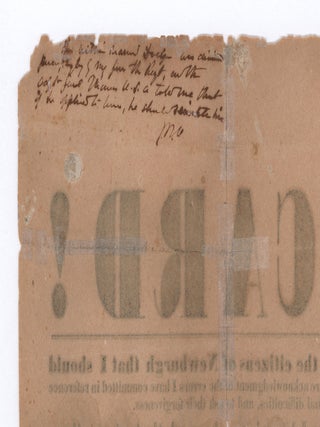 A Card! It is due to the citizens of Newburgh that I should make a full and sincere acknowledgment of the errors I have committed in reference to our present National difficulties&hellip;