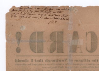 A Card! It is due to the citizens of Newburgh that I should make a full and sincere acknowledgment of the errors I have committed in reference to our present National difficulties…