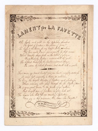 Item #10400 Lament for La Fayette. W. H. Dusenberry