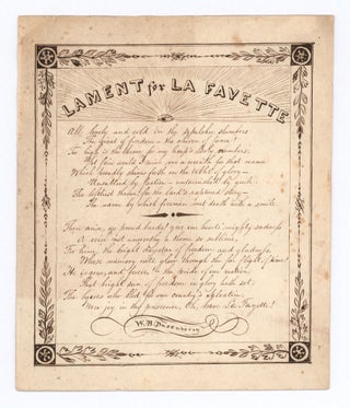 Item #10400 Lament for La Fayette. W. H. Dusenberry