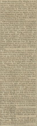 Item #10484 “Negro Navigators” in The Edinburgh Evening Courant. PAUL CUFFEE