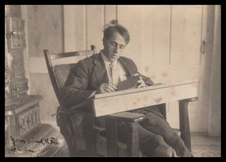 Item #1608 Robert Frost, in His Writing Chair. Robert Frost