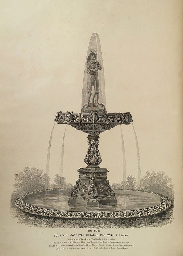 Item #1756 Catalogue “H,” Illustrating Fountains, Ground Basins, Basin Rims, Jets, etc. manufactured by the J.L. Mott Iron Works offices and Showrooms, 86, 88 and 90 Beekman Street, New York and 311 and 313 Wabash avenue, Chicago, Ill
