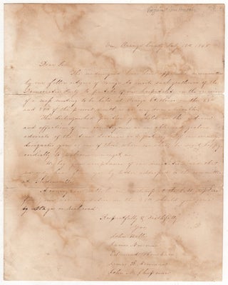 Item #2806 [Letter of Invitation to Sam Houston]. John Willis