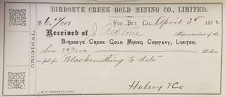 Item #2822 [Receipt Book of the Birdseye Gold Mining Company