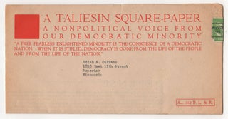Item #2928 A Taliesin Square Paper : A Nonpolitical Voice From Our Democratic Minority. Square...