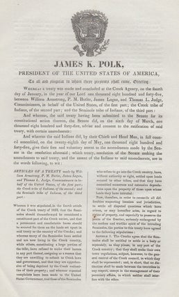 Treaty Between The United States of America and the Creek and Seminole Tribes of Indians.