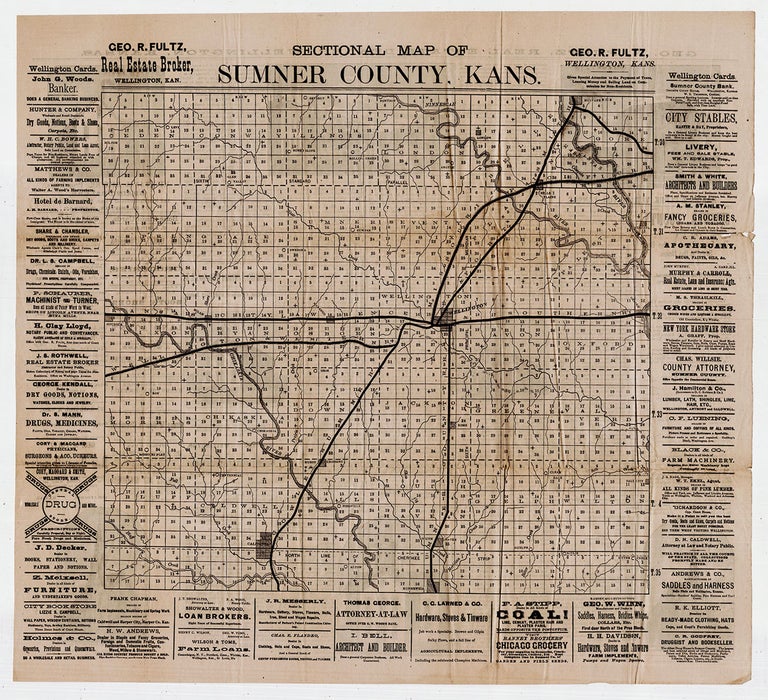 Item #2997 Sectional Map of Sumner County Kans.