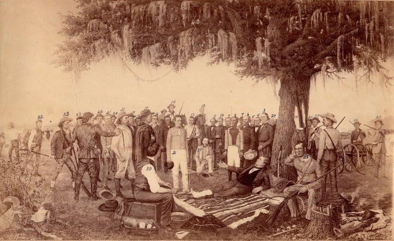 Item #3013 Surrender of Santa Anna At the Battle of San Jacienta Near Houston, Texas USA. William Henry . Huddle, Jorneay, artist, photog.