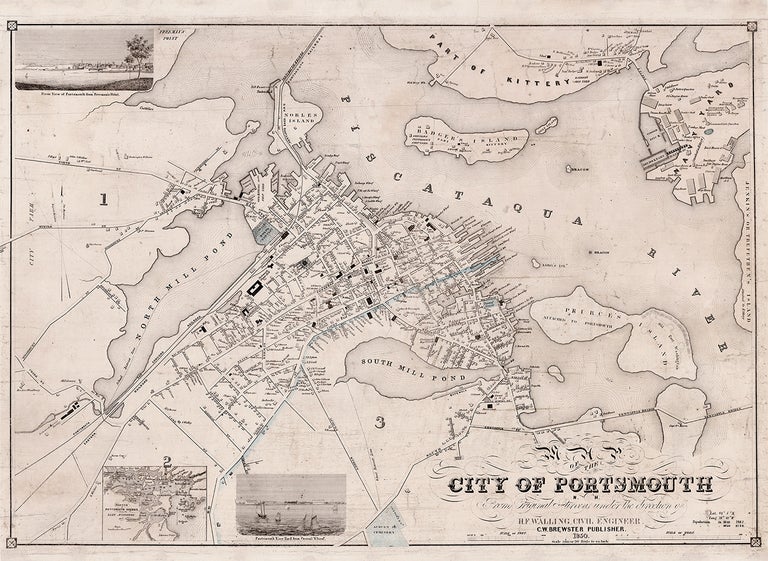 Item #3066 Map of the City of Portsmouth N. H. H. F. Walling, Civil Engineer.