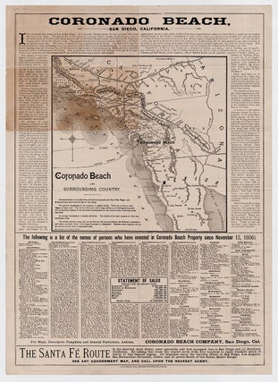 Map of Coronado Beach, San Diego, California.