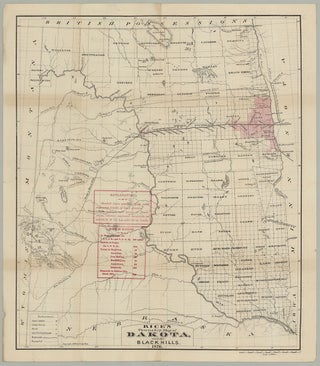 Item #3213 Rice’s Township Map of Dakota and the Black Hills. G. Jay Rice