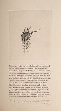 Lepidoptera : the Death of the Moth. Essay by Virginia Woolf. Etchings by Sarah Horowitz.