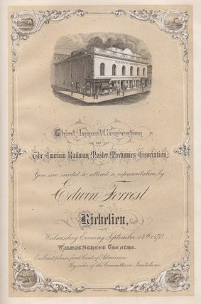Complimentary Entertainments Given to the American Railway Master Mechanics Association by Their Friends in the City of Philadelphia at Their Third Annual Convention, Septr. 14th, 15th, 16th, & 17th, 1870.