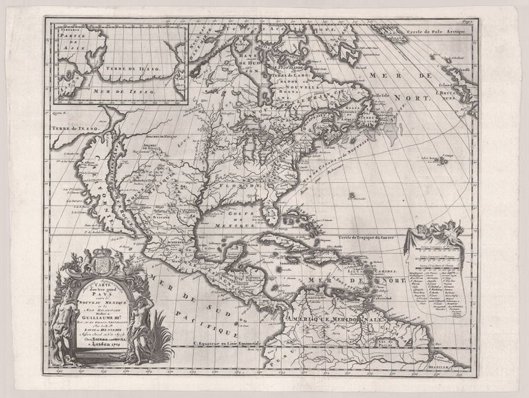 Item #3397 Amerique Septentrionalis Carte d’un trés grand Pays entre le Nouveau Mexique et la Mer Glaciale. Louis de Hennepin.