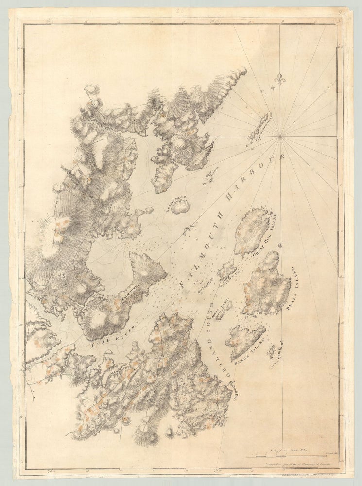 Item #3398 [Untitled chart of present-day Portland Harbor and environs, known as Falmouth at the time of publication]. Des Barres, Samuel Holland, publisher, lead surveyor, oseph, rederick, allet.