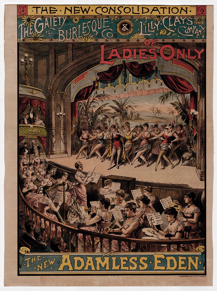 Item #3419 The New Consolidation. The Gaiety Burlesque Co. & Lilly Clay’s Company of Ladies Only in The New Adamless Eden.