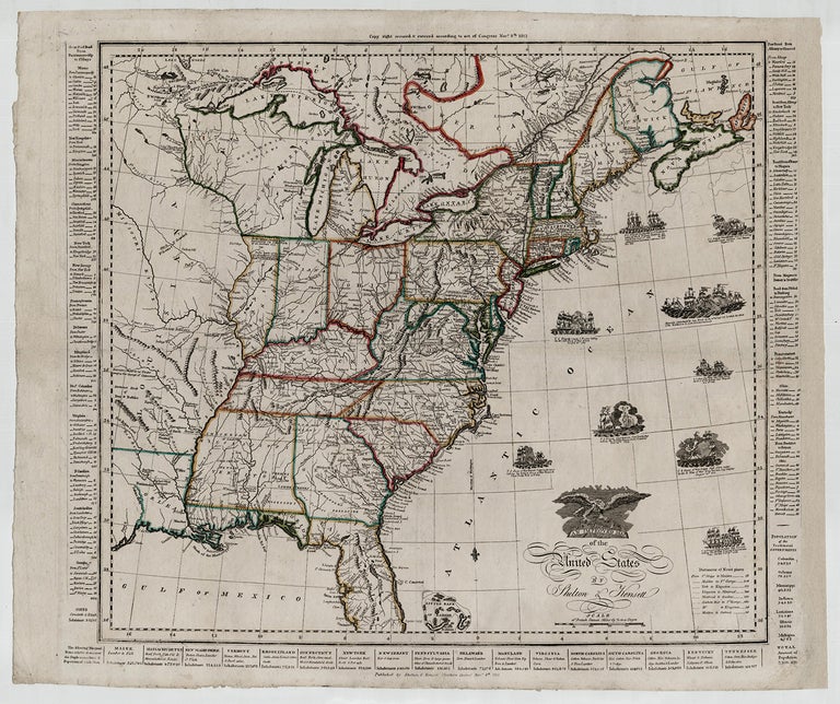 Item #3592 An Improved Map of the United States. engraver Doolittle, mos.