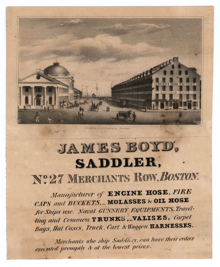Item #3635 James Boyd, Saddler, No. 27 Merchant’s Row, Boston.