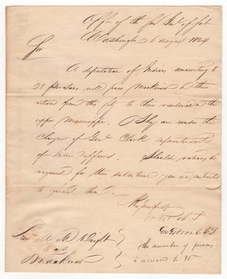Item #3711 [Letter to Lieutenant A. M. Wright in Mackinac about a Deputation of Indians Led by...