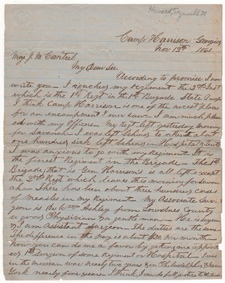 Item #3712 [Manuscript Civil War Letter by a Confederate Assistant Surgeon Attempting to Secure...