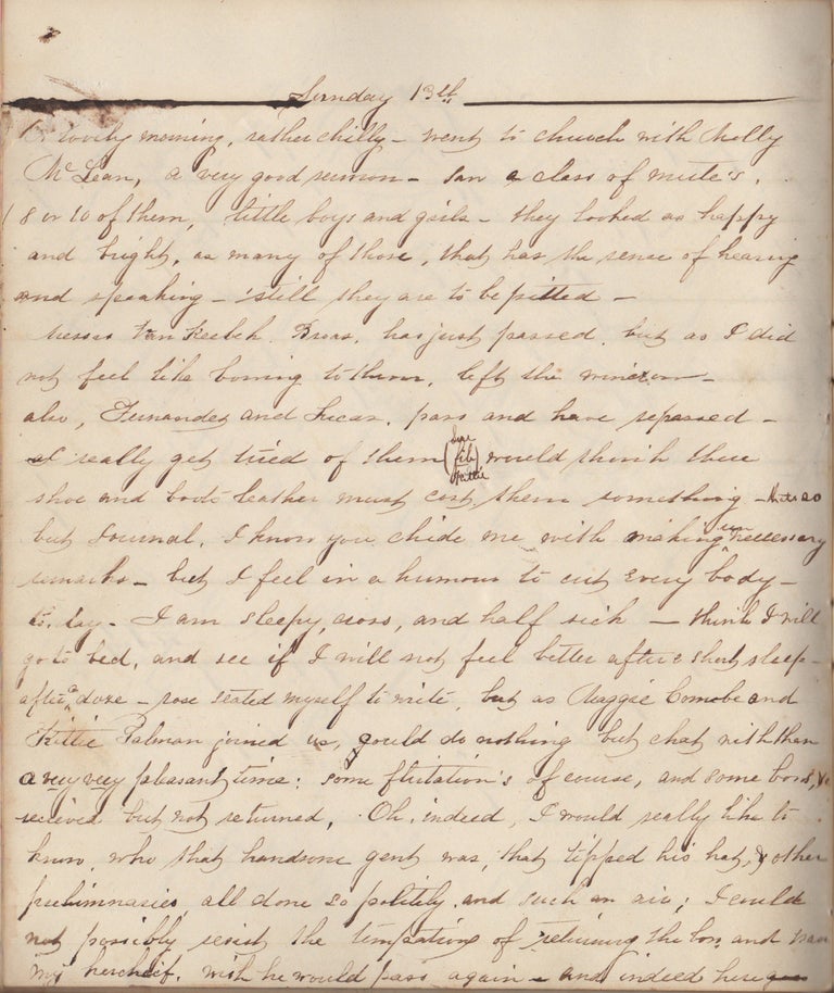 Item #3735 Manuscript Diary of a Hudson River Valley School Girl. Minnie La Mont.