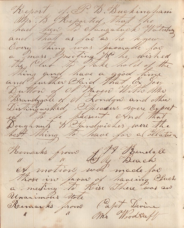 Item #3740 [Meeting Minutes for the Wide Awakes of Seymour, Connecticut.]. George C. Cary.