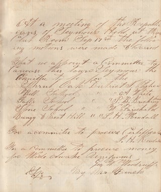 [Meeting Minutes for the Wide Awakes of Seymour, Connecticut.]