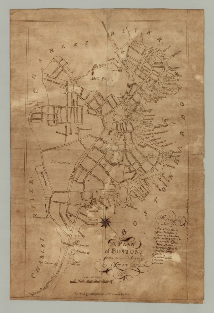 Item #3744 A Plan of Boston, from actual survey by Osgood Carleton. 1796. After Osgood Carleton.