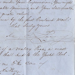[Letter Signed, To Eminent Conchologist John Jay Regarding Shell Collection and Classification].