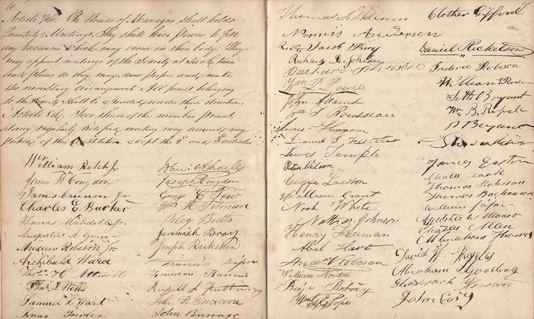 Item #3823 [Original Draft of the] Constitution [and Minutes] of the New Bedford Anti Slavery Society, adopted June 26th 1834. James Congdon.