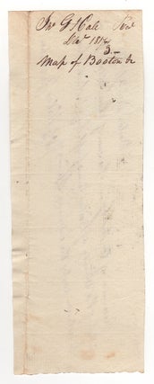 [Manuscript receipt for a copy of his Map of Boston and Vicinity.]