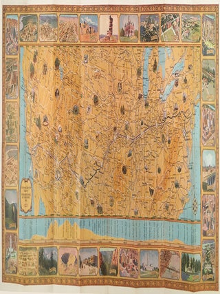 Illustrated Map of the Route of Transcontinental Air Transport, Inc. [Cover title: Coast to Coast by Plane and Train].