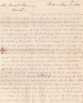Item #4192 [Archive Relating to the Founding of the Town of Brewer, Maine. Etc.]. Josiah Brewer,...