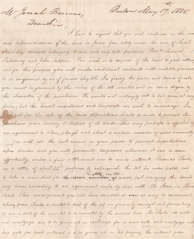 Item #4192 [Archive Relating to the Founding of the Town of Brewer, Maine. Etc.]. Josiah Brewer, Joseph Sewell.