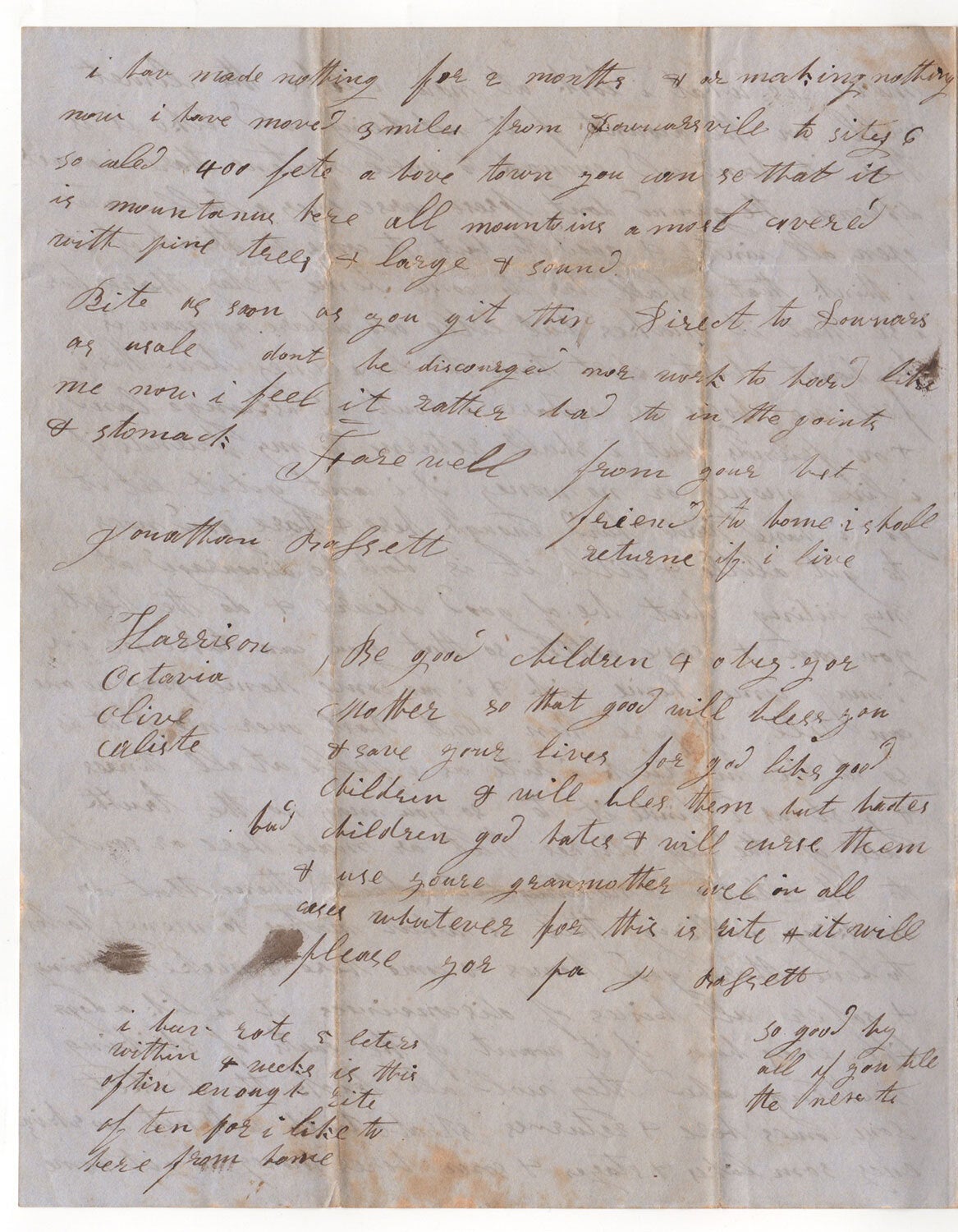 Downieville , California gold rush letter | Jonathan Bassett