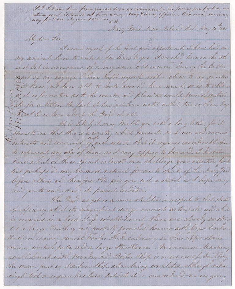 Item #4415 [A letter to arms manufacturer James T. Ames]. Calvin Brown.