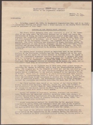 [U.S. 31st Infantry Regiment in the Philippines and Shanghai.]