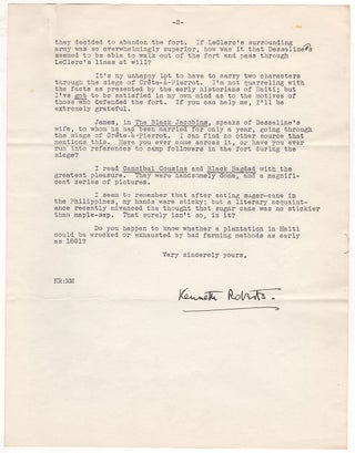 Item #4462 [Novelist Kenneth Roberts’ Correspondence With an Authority On Haitian History For...